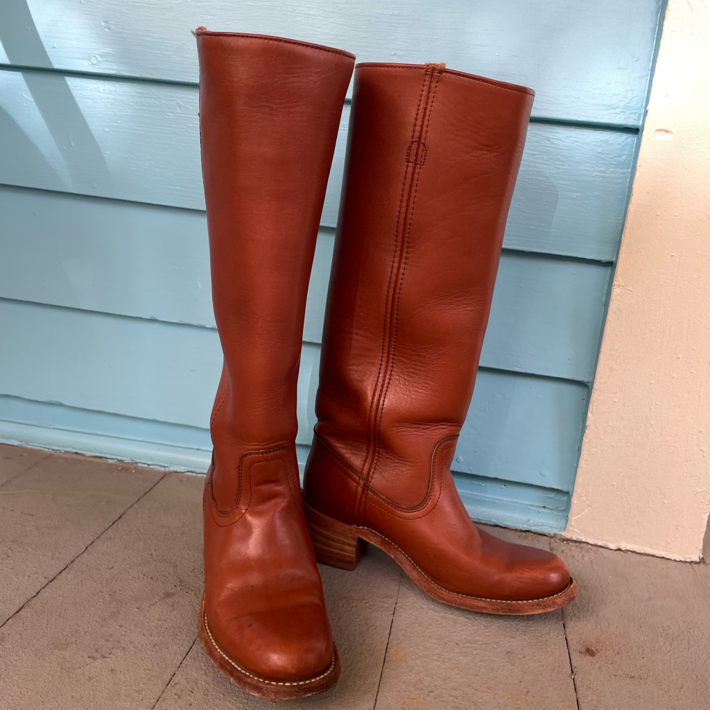Frye Women's Tan Leather Heeled Boots
